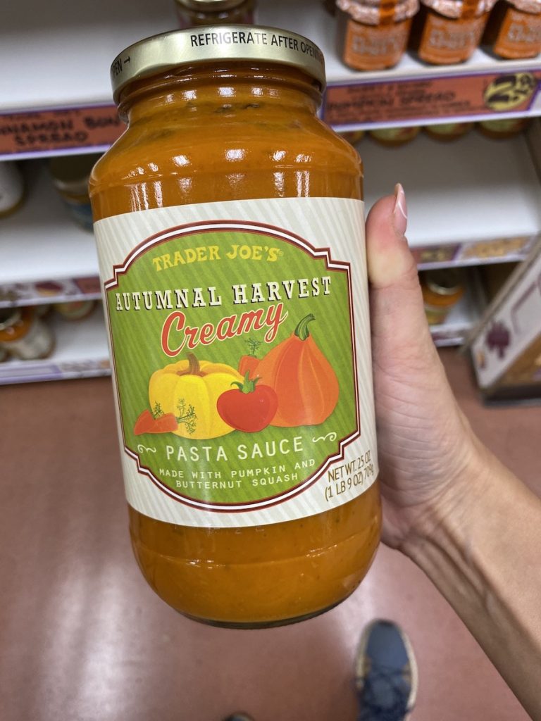 autumnal harvest creamy pasta sauce trader joe's fall item